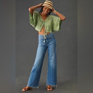 PAIGE Anessa High-Rise Wide-Leg Crop Jeans 25